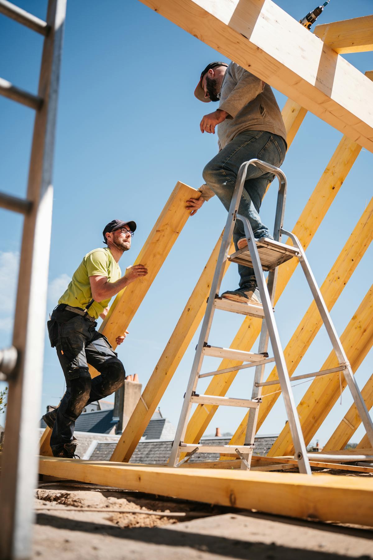 Crew framing a new roof structure
